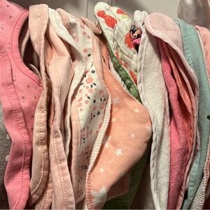 Assorted Baby Bibs in Pink and White